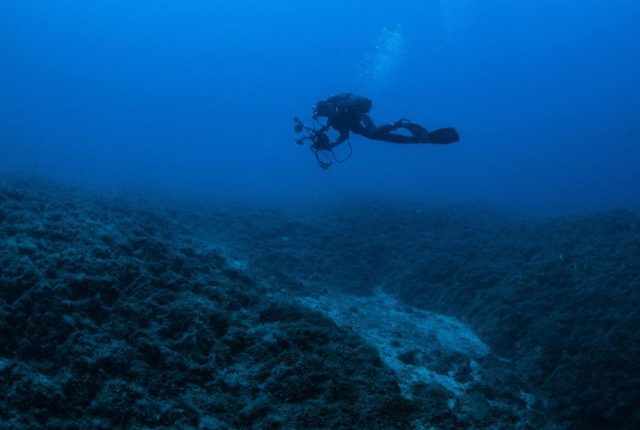 Take a look into the crystal clear 50m depths and dive in there